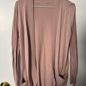 Elegant Mauve Open Front Cardigan